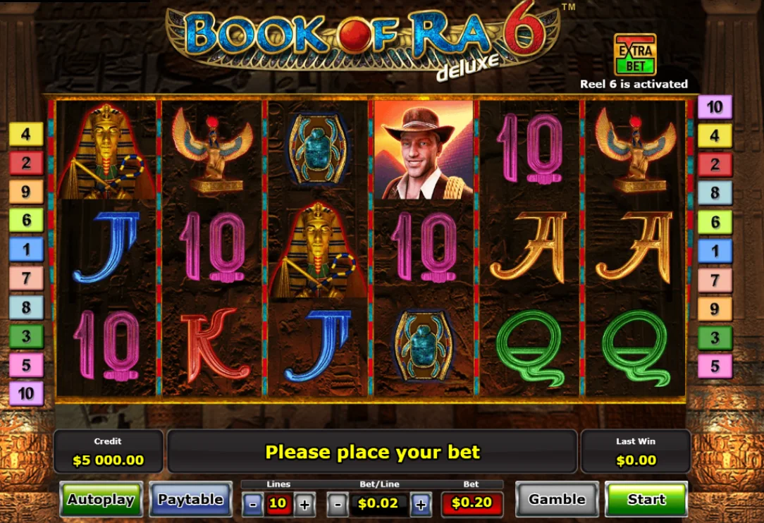 Book of Ra Deluxe reels in demo mode